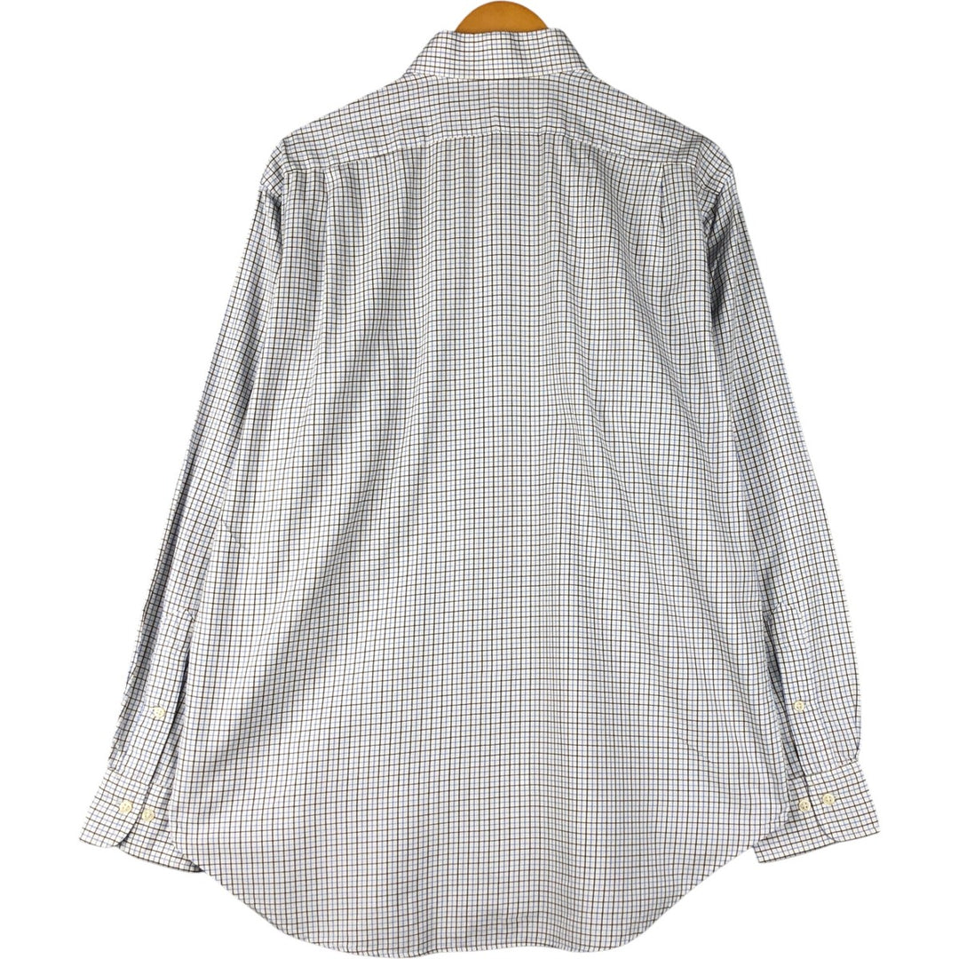 Ralph Lauren POLO by Ralph Lauren REGENT CLASSIC FIT long-sleeved cotton check shirt, men's size L cotton white type Vintage Second Hand