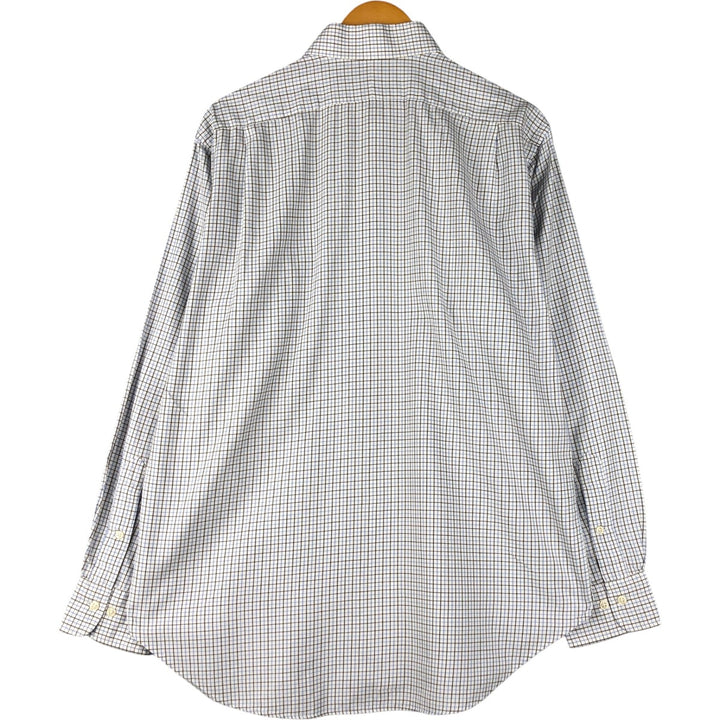 Ralph Lauren POLO by Ralph Lauren REGENT CLASSIC FIT long-sleeved cotton check shirt, men's size L cotton white type Vintage Second Hand