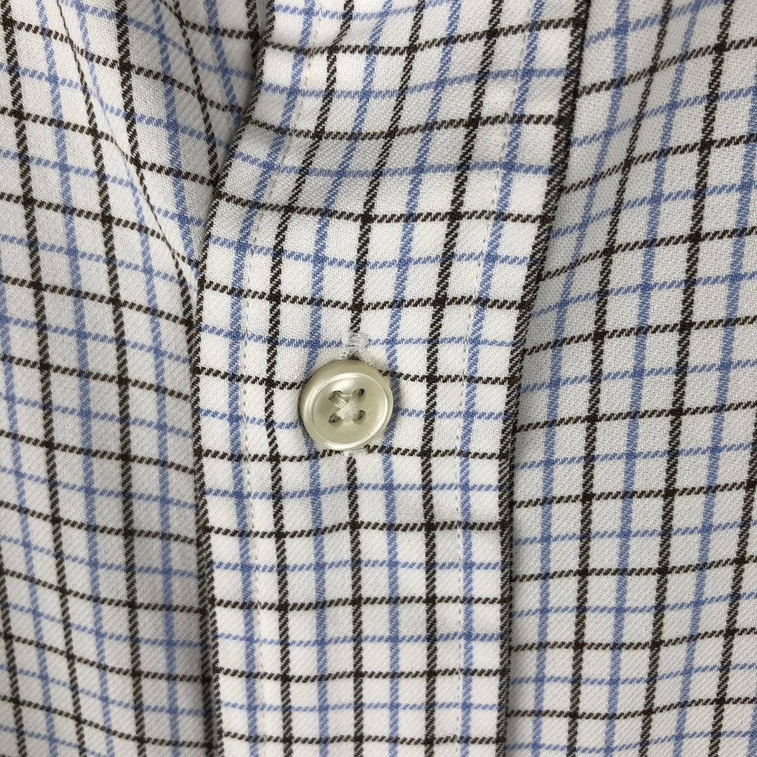 Ralph Lauren POLO by Ralph Lauren REGENT CLASSIC FIT long-sleeved cotton check shirt, men's size L cotton white type Vintage Second Hand