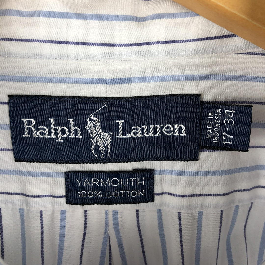 Ralph Lauren YARMOUTH Long Sleeve Button-Down Striped Shirt, Men's XL cotton white type Vintage Second Hand