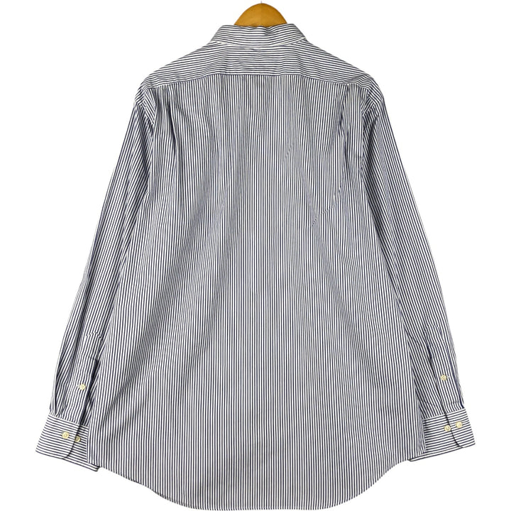 Ralph Lauren POLO by Ralph Lauren CURHAM CUSTOM FIT long-sleeved cotton striped shirt, men's size XL cotton white type Vintage Second Hand