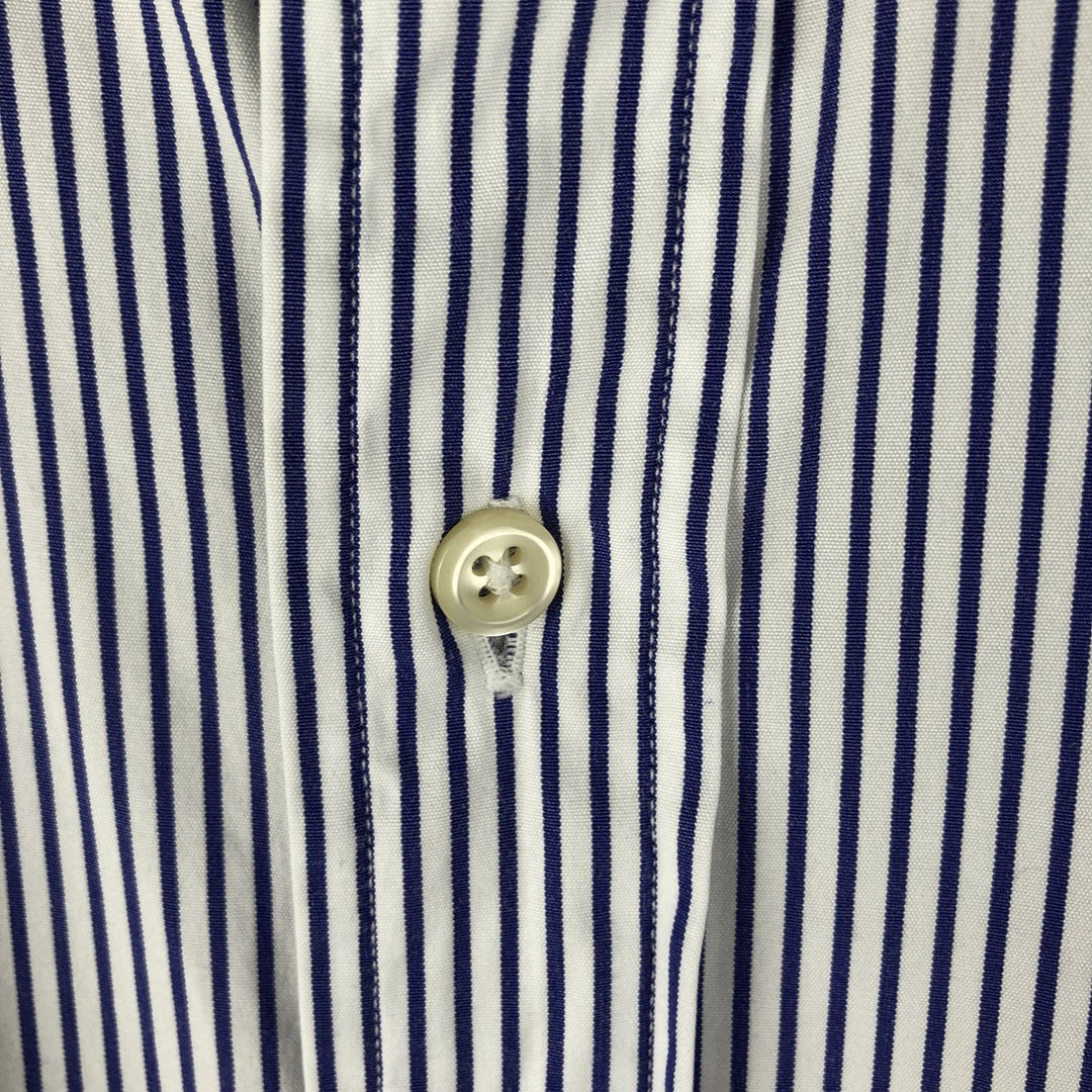 Ralph Lauren POLO by Ralph Lauren CURHAM CUSTOM FIT long-sleeved cotton striped shirt, men's size XL cotton white type Vintage Second Hand
