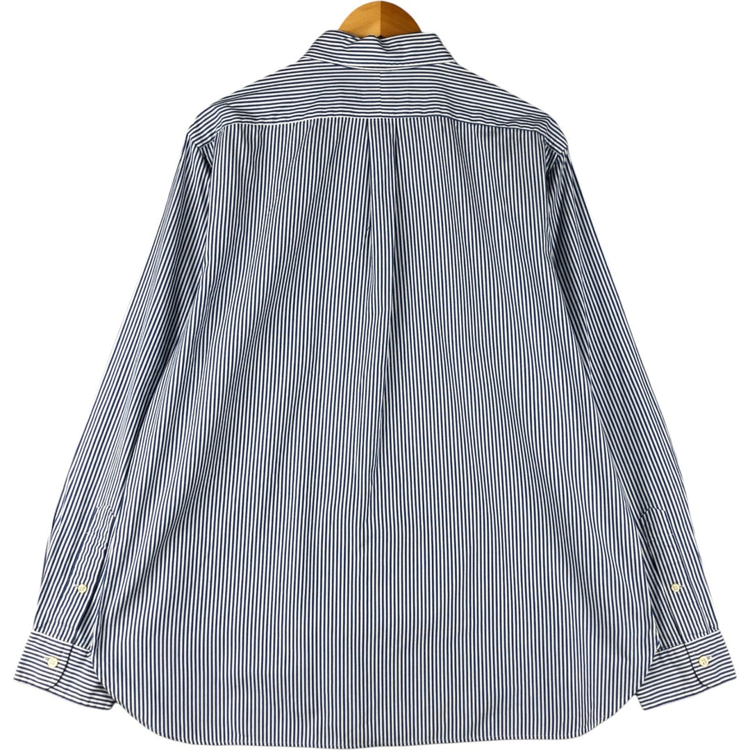 Ralph Lauren long sleeve button down striped shirt, men's XL size cotton blue type Vintage Second Hand