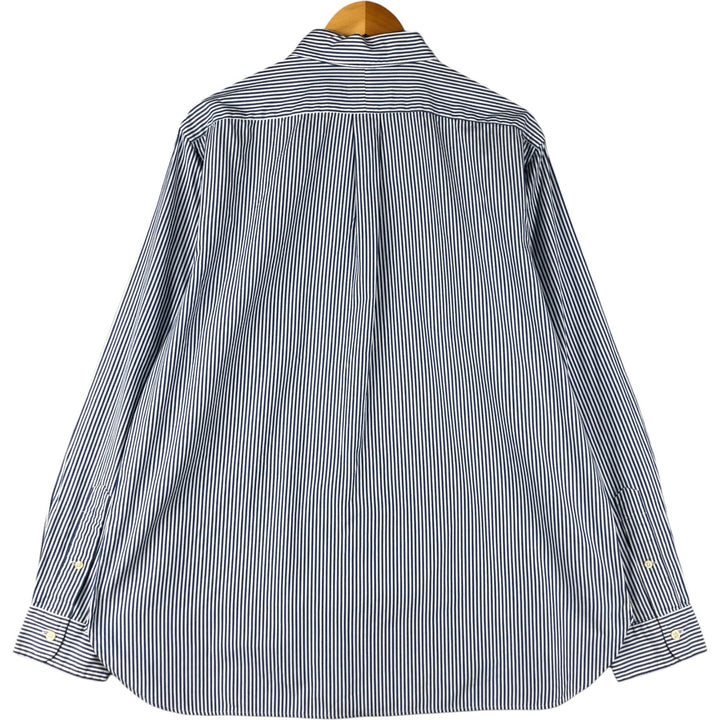 Ralph Lauren long sleeve button down striped shirt, men's XL size cotton blue type Vintage Second Hand