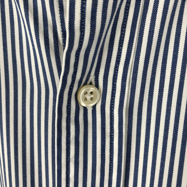 Ralph Lauren long sleeve button down striped shirt, men's XL size cotton blue type Vintage Second Hand