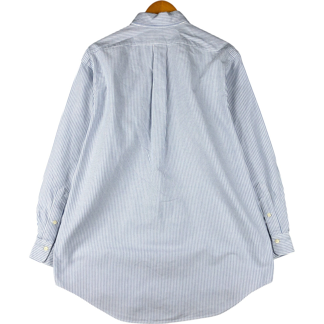 Ralph Lauren long sleeve button down striped shirt, men's size L cotton white type Vintage Second Hand