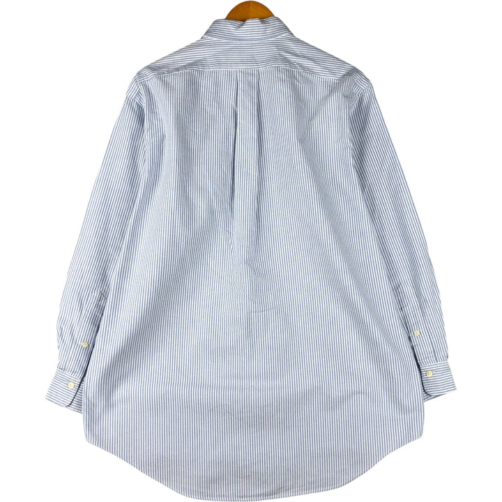 Ralph Lauren long sleeve button down striped shirt, men's size L cotton white type Vintage Second Hand