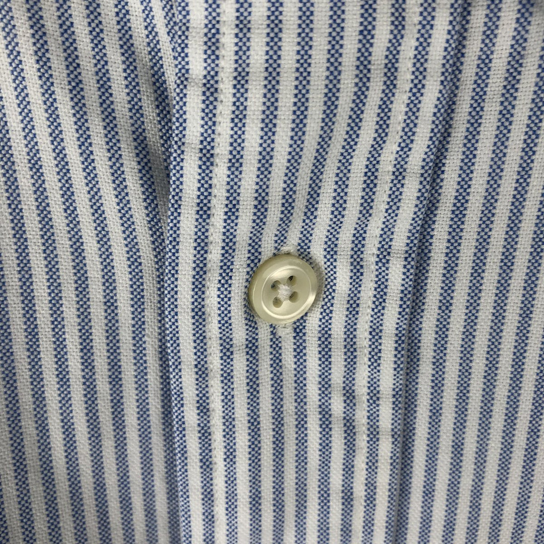 Ralph Lauren long sleeve button down striped shirt, men's size L cotton white type Vintage Second Hand