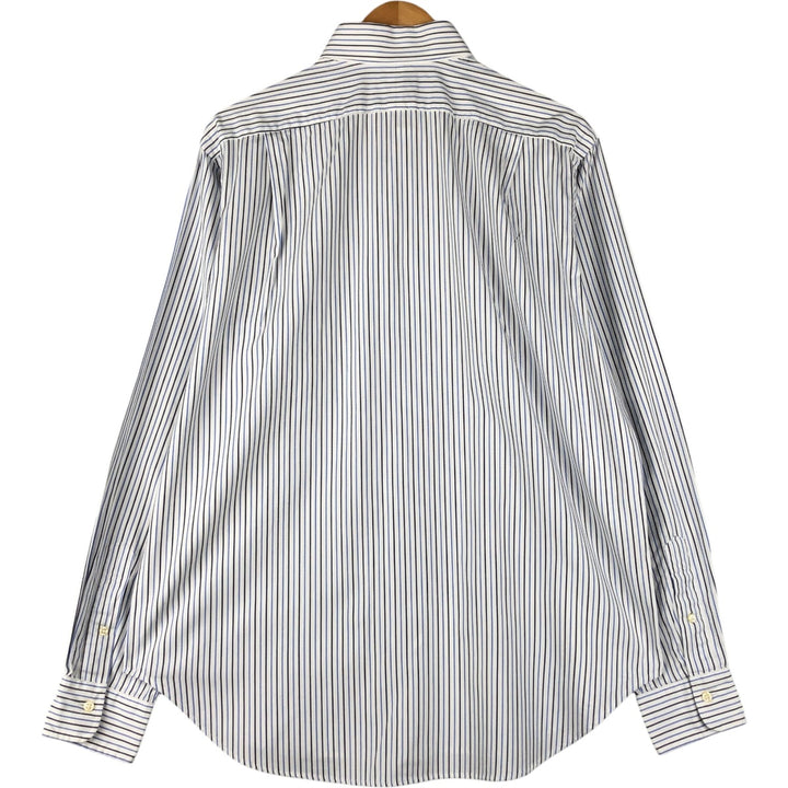 POLO by Ralph Lauren REGENT CLASSIC FIT wide collar long sleeve cotton striped shirt men's size L cotton white type Vintage Second Hand