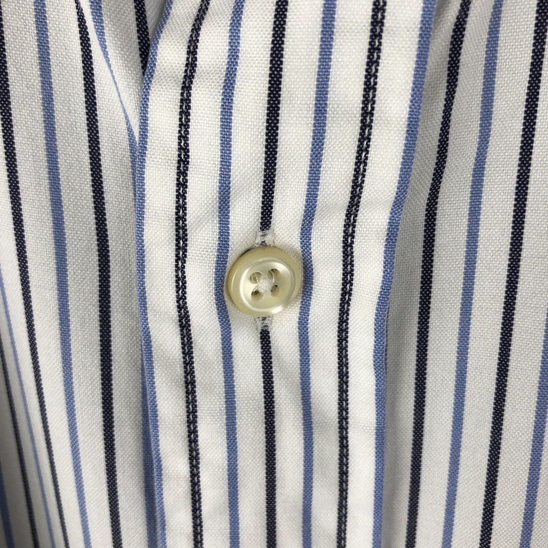 POLO by Ralph Lauren REGENT CLASSIC FIT wide collar long sleeve cotton striped shirt men's size L cotton white type Vintage Second Hand