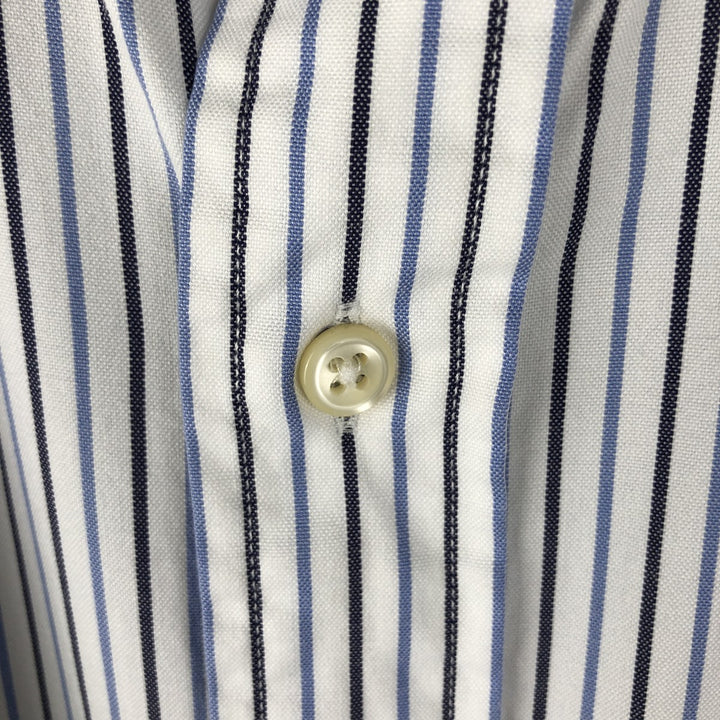 POLO by Ralph Lauren REGENT CLASSIC FIT wide collar long sleeve cotton striped shirt men's size L cotton white type Vintage Second Hand