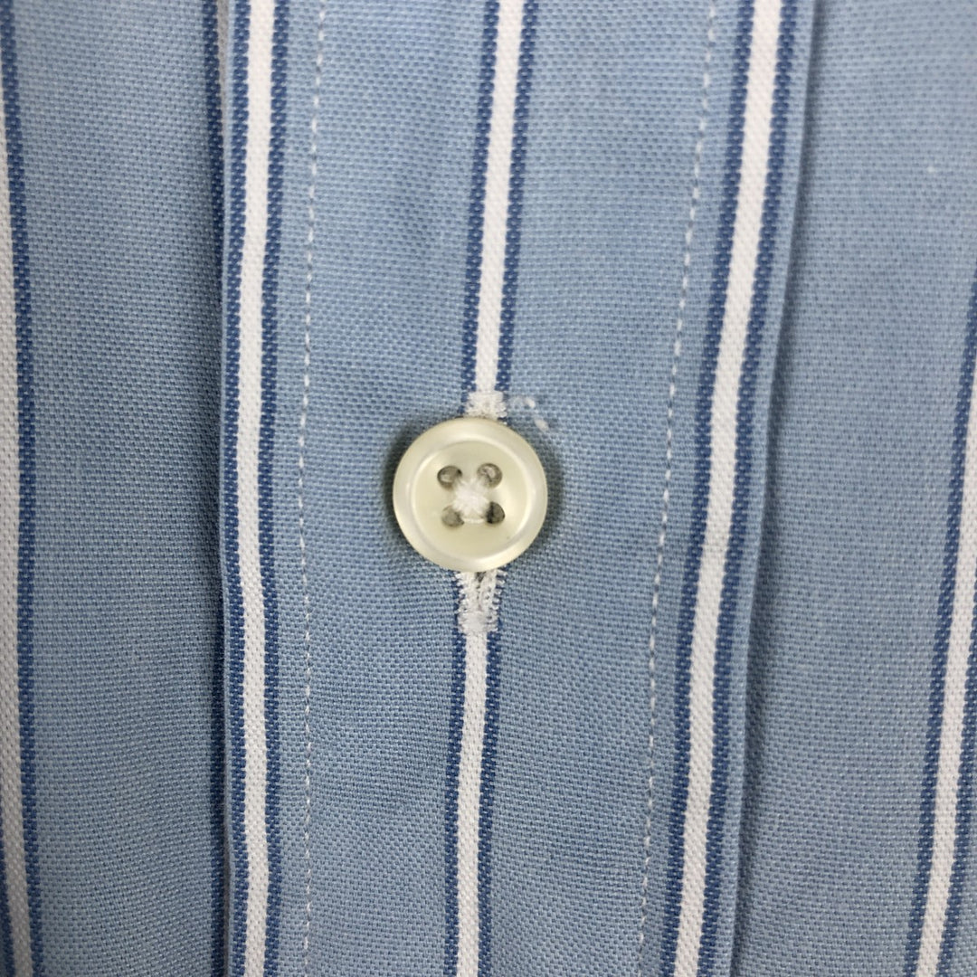Ralph Lauren BLAIRE multi-stripe long-sleeved button-down striped shirt, men's XXL cotton Blue type light blue Vintage Second Hand