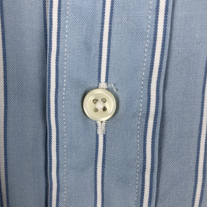 Ralph Lauren BLAIRE multi-stripe long-sleeved button-down striped shirt, men's XXL cotton Blue type light blue Vintage Second Hand