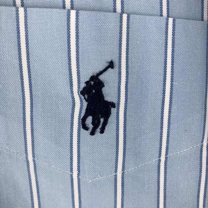 Ralph Lauren BLAIRE multi-stripe long-sleeved button-down striped shirt, men's XXL cotton Blue type light blue Vintage Second Hand