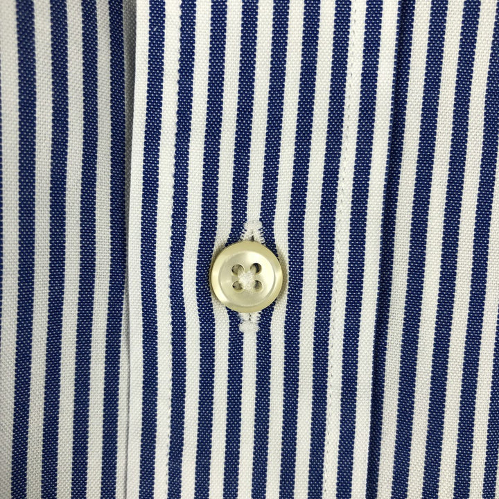 Ralph Lauren YARMOUTH Long Sleeve Button-Down Striped Shirt, Men's XL cotton blue type Vintage Second Hand
