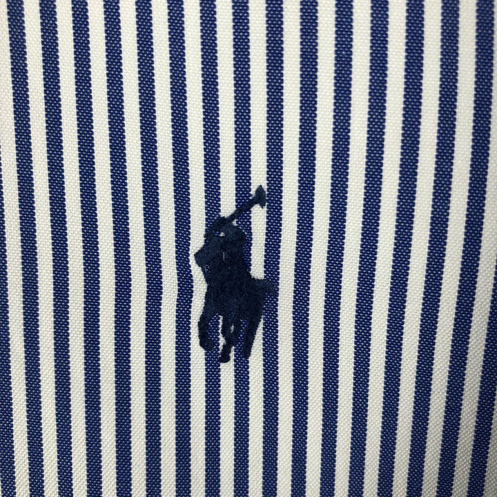 Ralph Lauren YARMOUTH Long Sleeve Button-Down Striped Shirt, Men's XL cotton blue type Vintage Second Hand