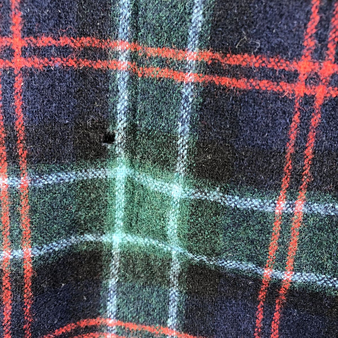 Vintage 70'S Pendleton Check Pattern Wool Shirt Made in USA Men's L wool navy blue type Vintage Second Hand