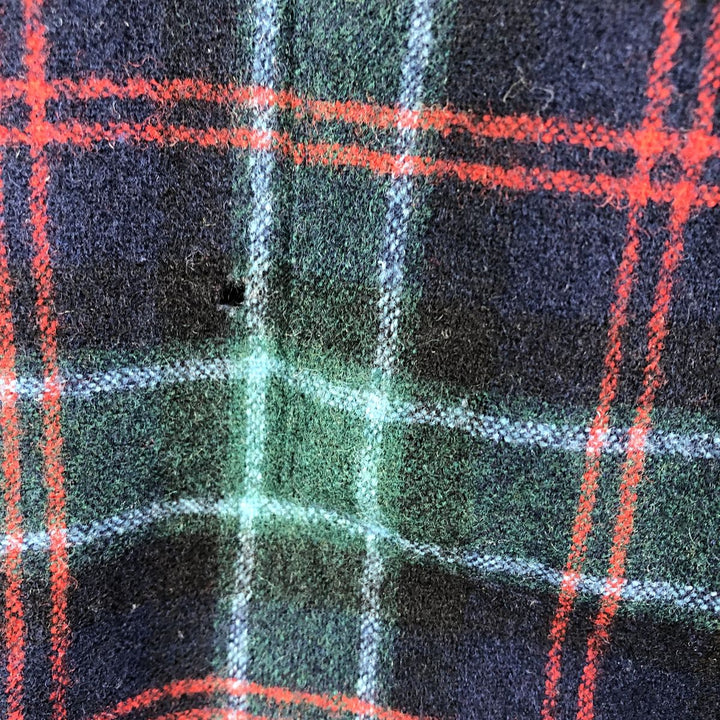 Vintage 70'S Pendleton Check Pattern Wool Shirt Made in USA Men's L wool navy blue type Vintage Second Hand