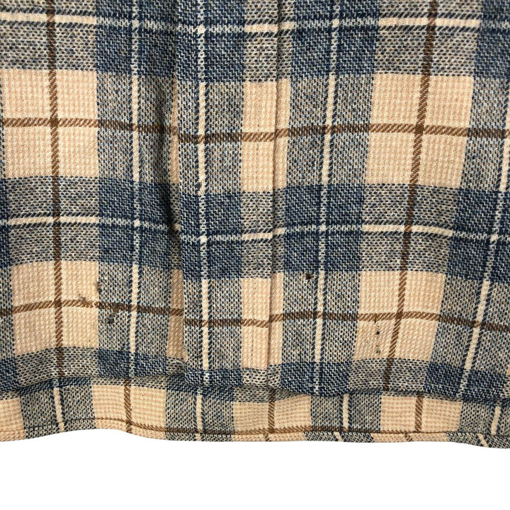 Vintage 70'S Pendleton Check Pattern Wool Shirt Made in USA Men's L wool Beige type Vintage Second Hand