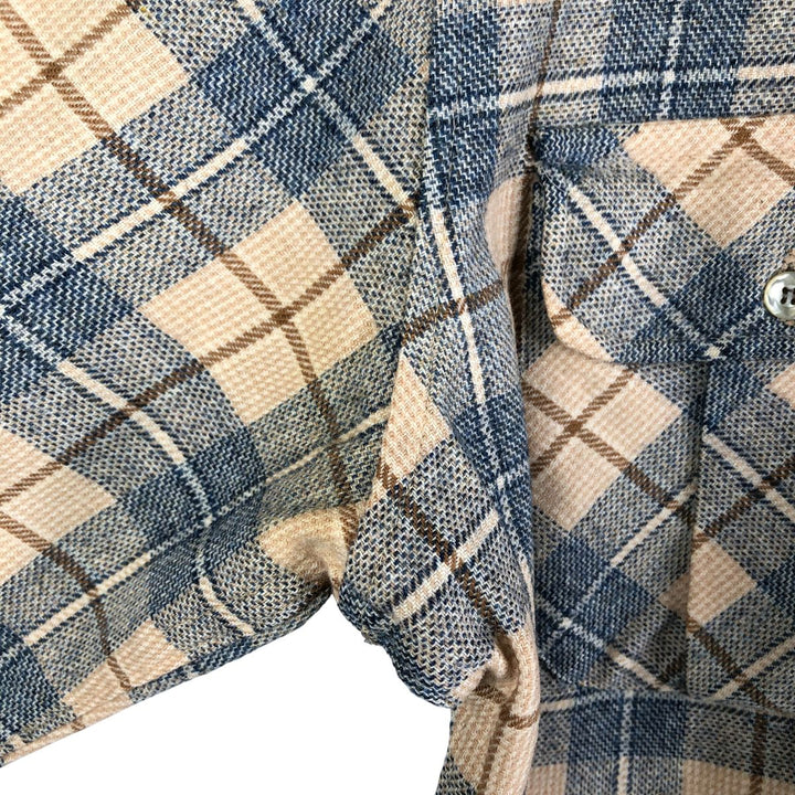 Vintage 70'S Pendleton Check Pattern Wool Shirt Made in USA Men's L wool Beige type Vintage Second Hand