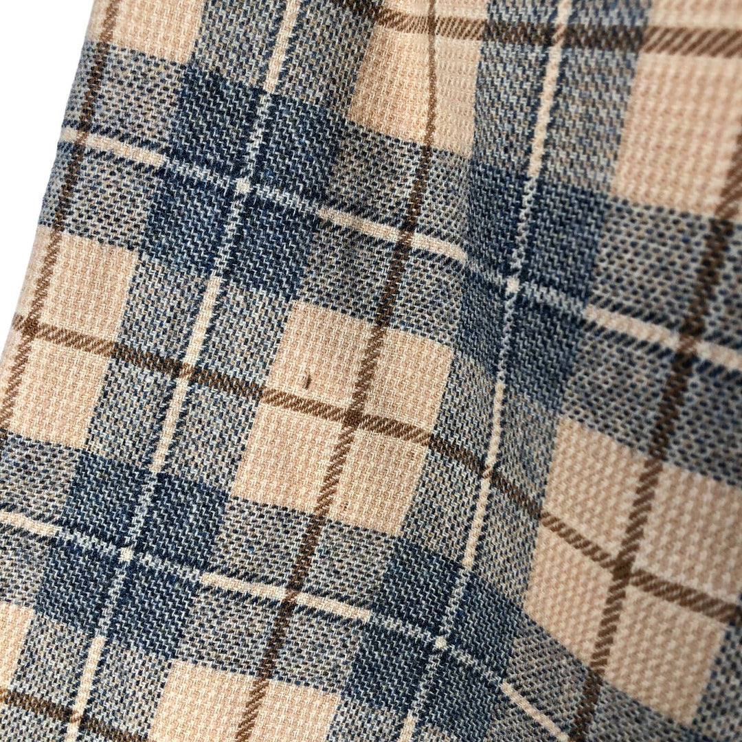 Vintage 70'S Pendleton Check Pattern Wool Shirt Made in USA Men's L wool Beige type Vintage Second Hand