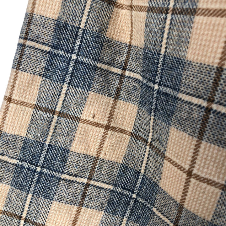 Vintage 70'S Pendleton Check Pattern Wool Shirt Made in USA Men's L wool Beige type Vintage Second Hand