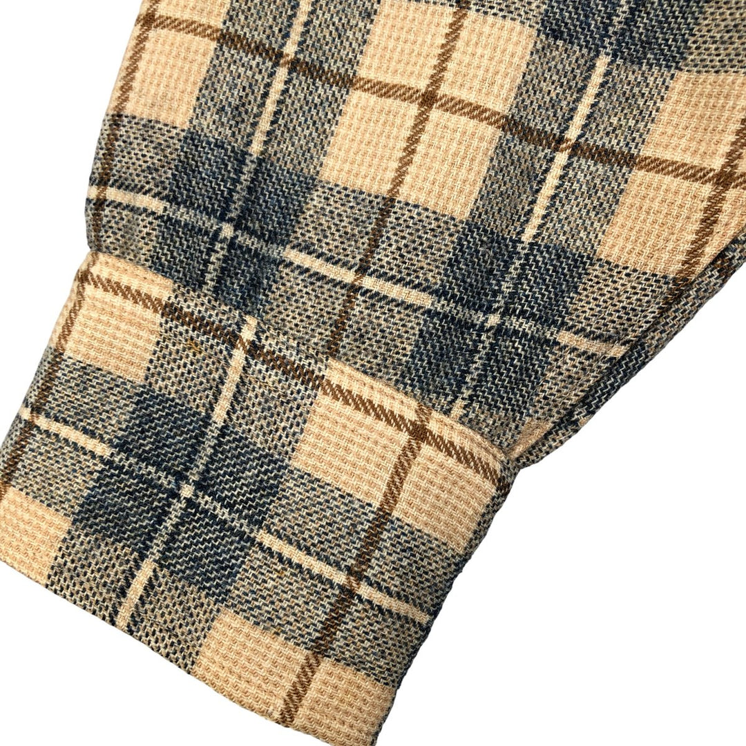 Vintage 70'S Pendleton Check Pattern Wool Shirt Made in USA Men's L wool Beige type Vintage Second Hand