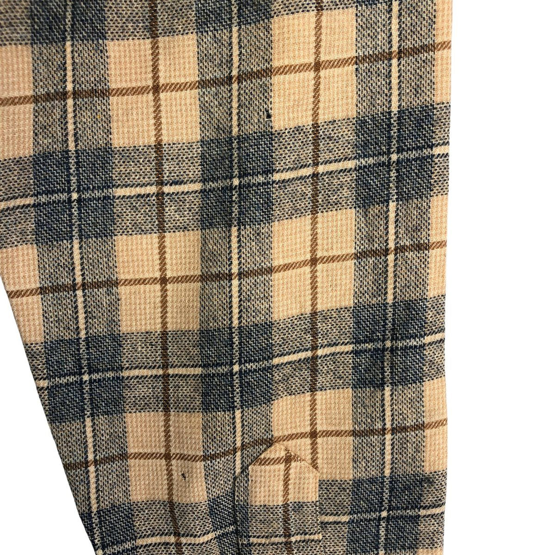 Vintage 70'S Pendleton Check Pattern Wool Shirt Made in USA Men's L wool Beige type Vintage Second Hand