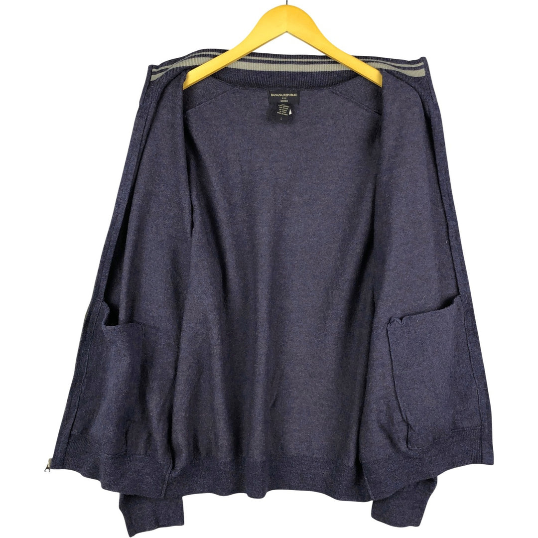 2000'S Banana Republic Merino Driver's Knit Sweater, Men's Size L Merino wool navy blue type Vintage Second Hand
