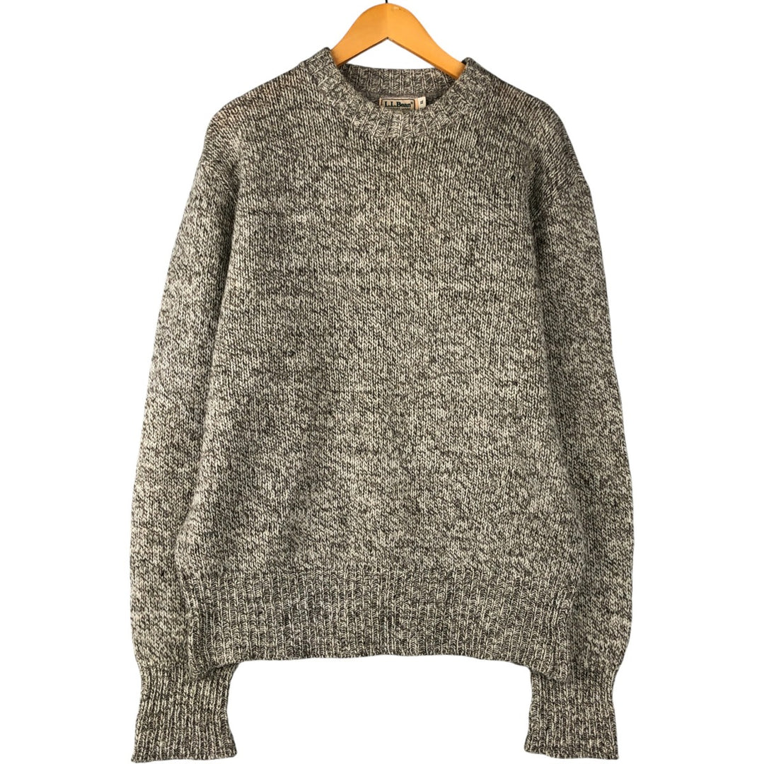 Vintage 1980'S LLBean wool knit sweater, men's size XL unclear ivory Vintage Second Hand