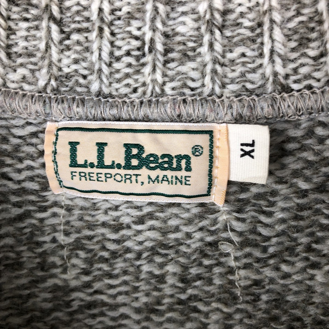 Vintage 1980'S LLBean wool knit sweater, men's size XL unclear ivory Vintage Second Hand