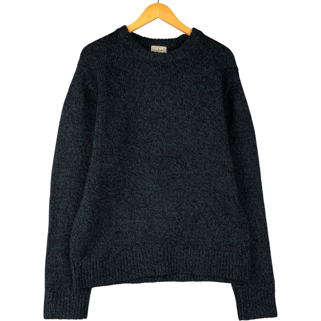 LLBean Vintage Wool Knit Sweater, Men's Size Medium wool dark green Vintage Second Hand