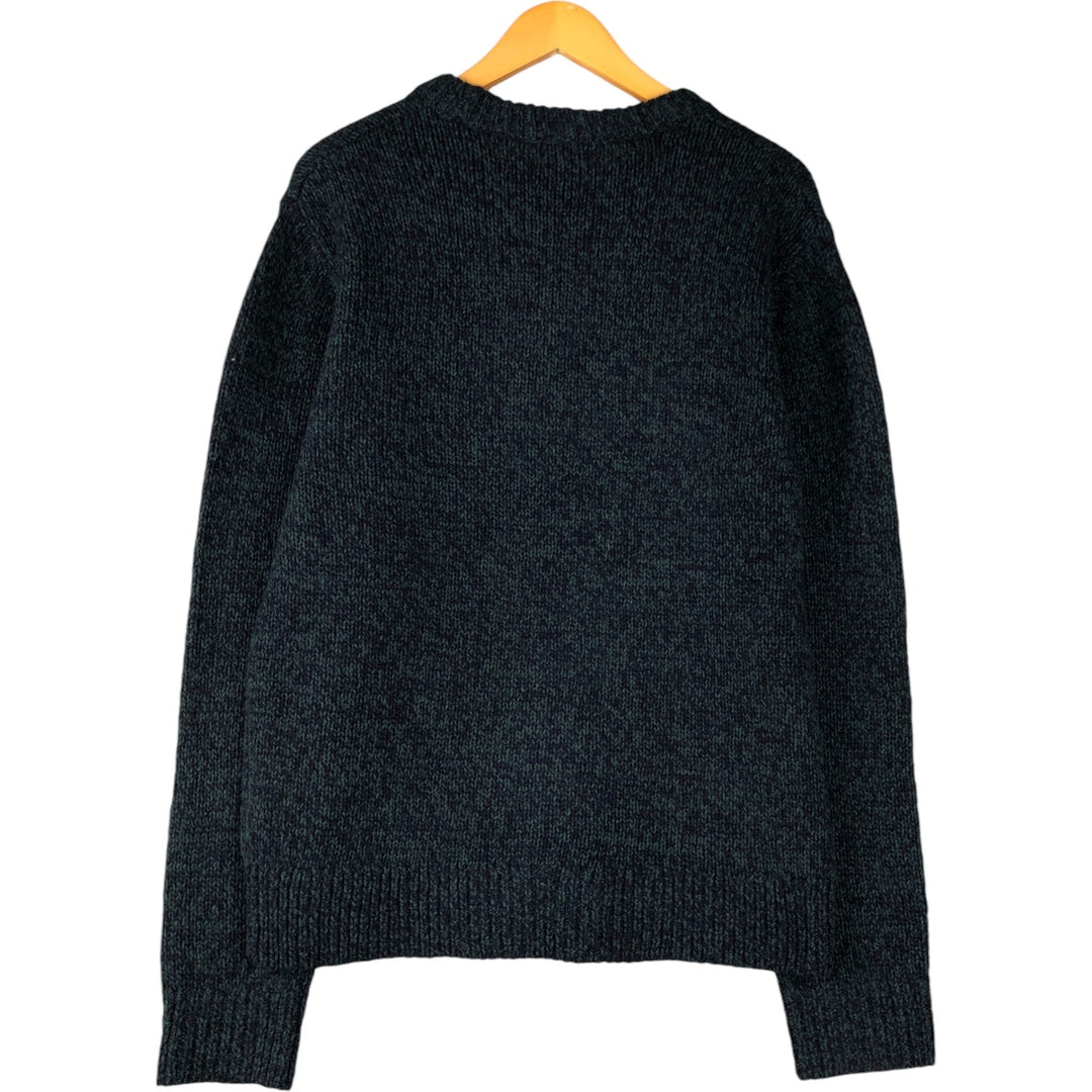 LLBean Vintage Wool Knit Sweater, Men's Size Medium wool dark green Vintage Second Hand