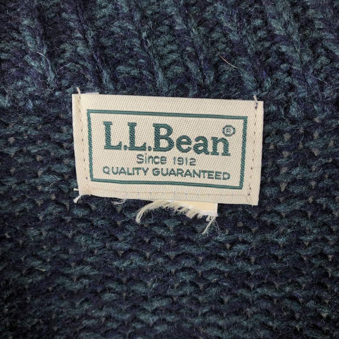 LLBean Vintage Wool Knit Sweater, Men's Size Medium wool dark green Vintage Second Hand