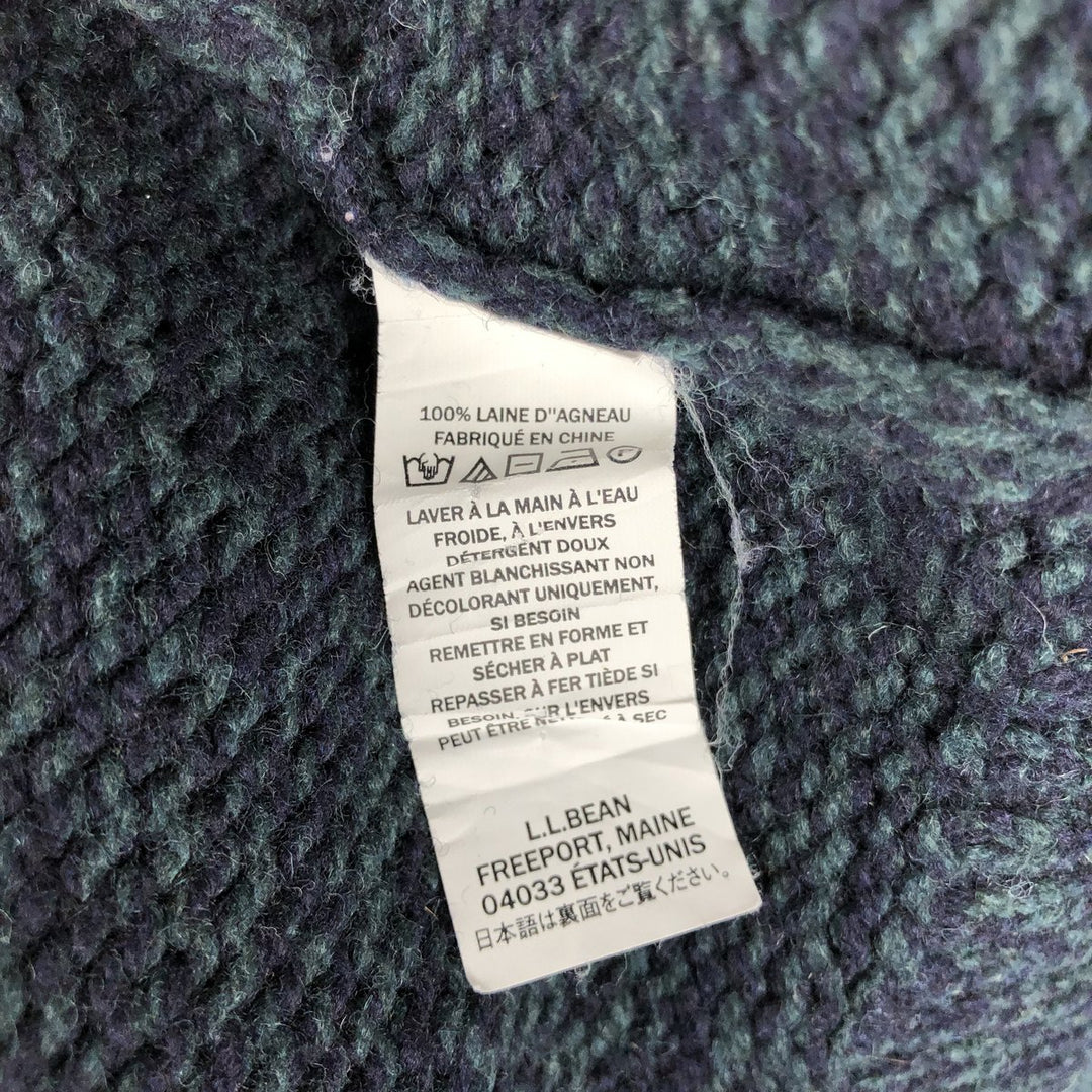 LLBean Vintage Wool Knit Sweater, Men's Size Medium wool dark green Vintage Second Hand