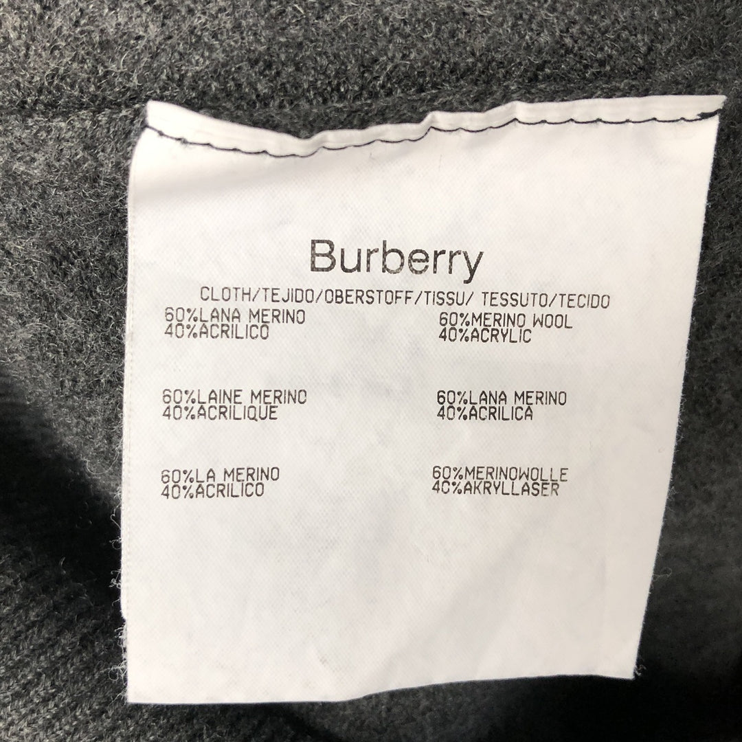 Burberry's V-neck wool knit sweater, made in Spain, men's size XL wool Charcoal Vintage Second Hand