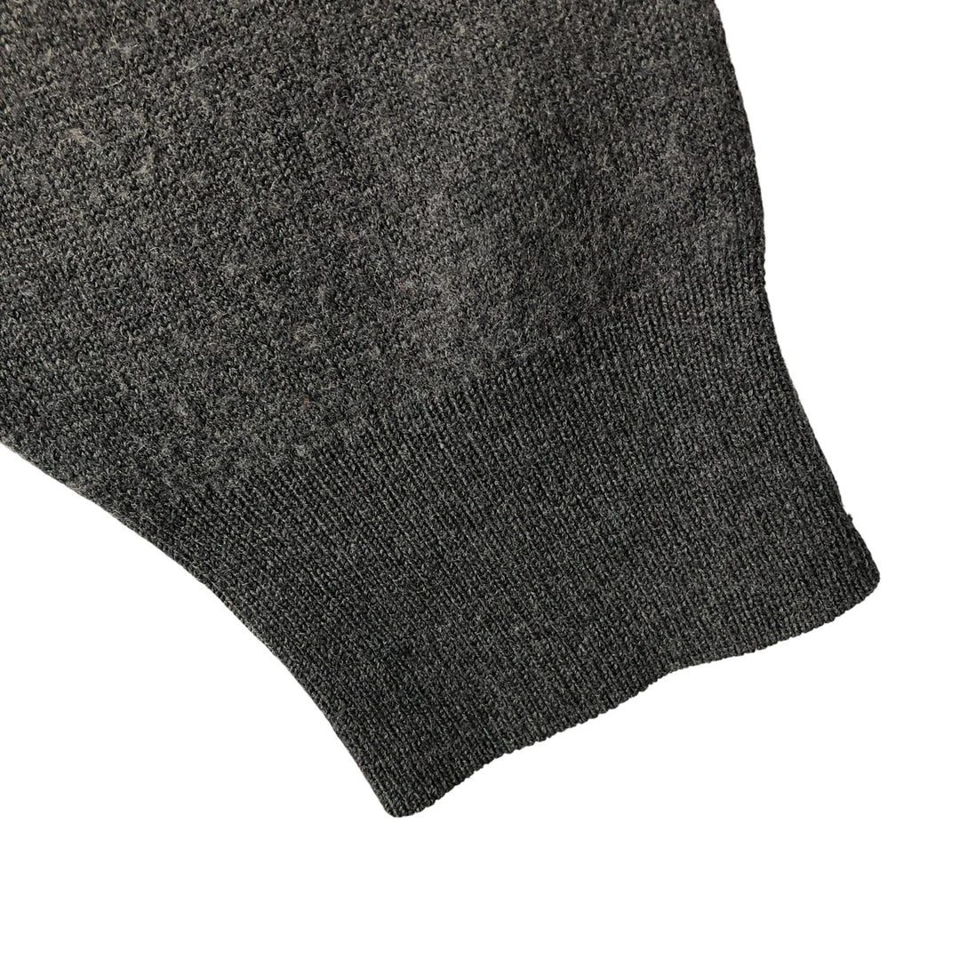 Burberry's V-neck wool knit sweater, made in Spain, men's size XL wool Charcoal Vintage Second Hand