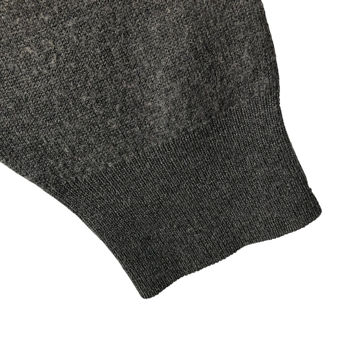 Burberry's V-neck wool knit sweater, made in Spain, men's size XL wool Charcoal Vintage Second Hand