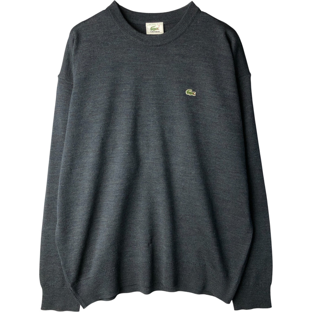 Vintage 1980'S Lacoste wool and acrylic knit sweater, size 7, men's XXL wool Charcoal Vintage Second Hand