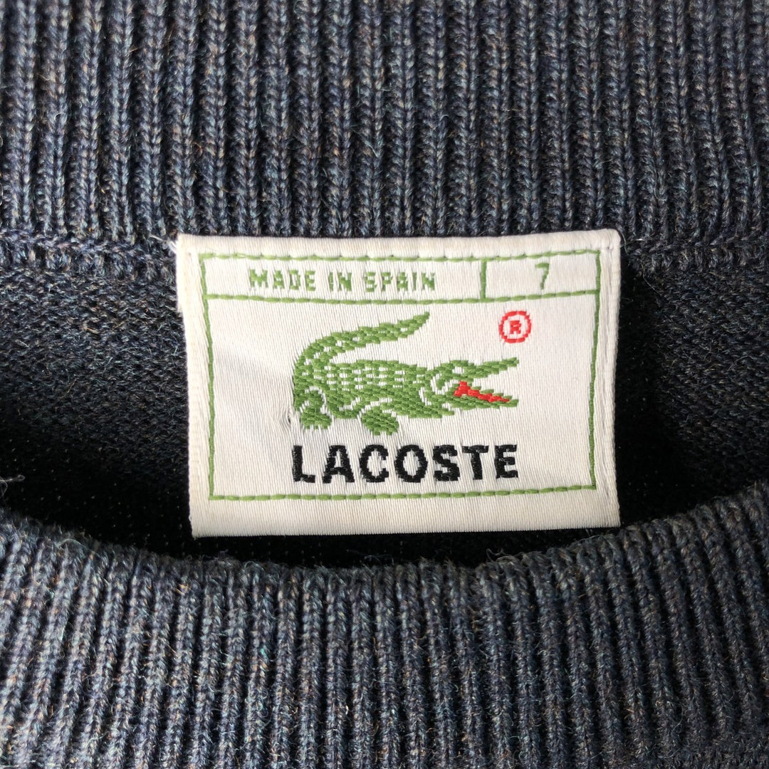 Vintage 1980'S Lacoste wool and acrylic knit sweater, size 7, men's XXL wool Charcoal Vintage Second Hand