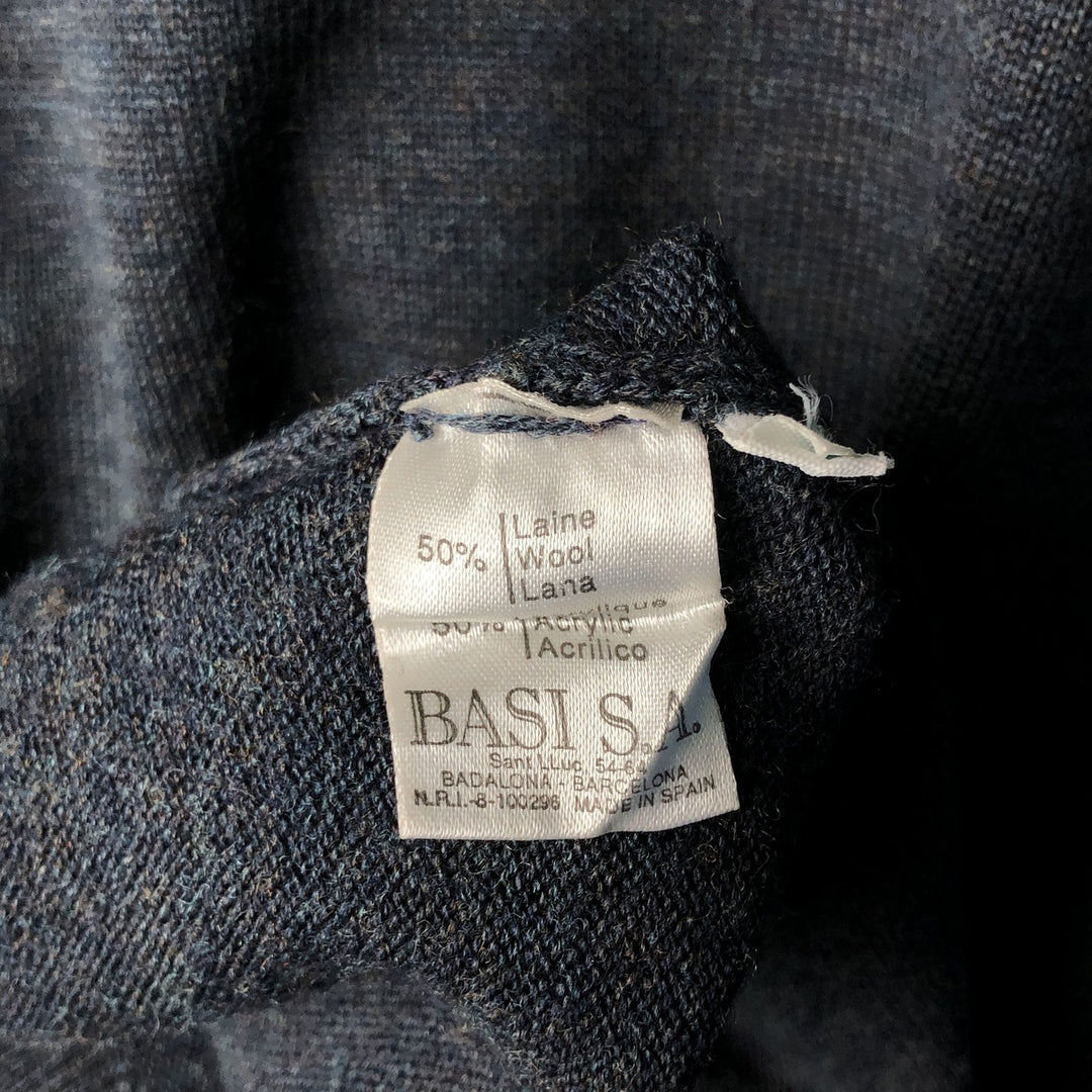 Vintage 1980'S Lacoste wool and acrylic knit sweater, size 7, men's XXL wool Charcoal Vintage Second Hand