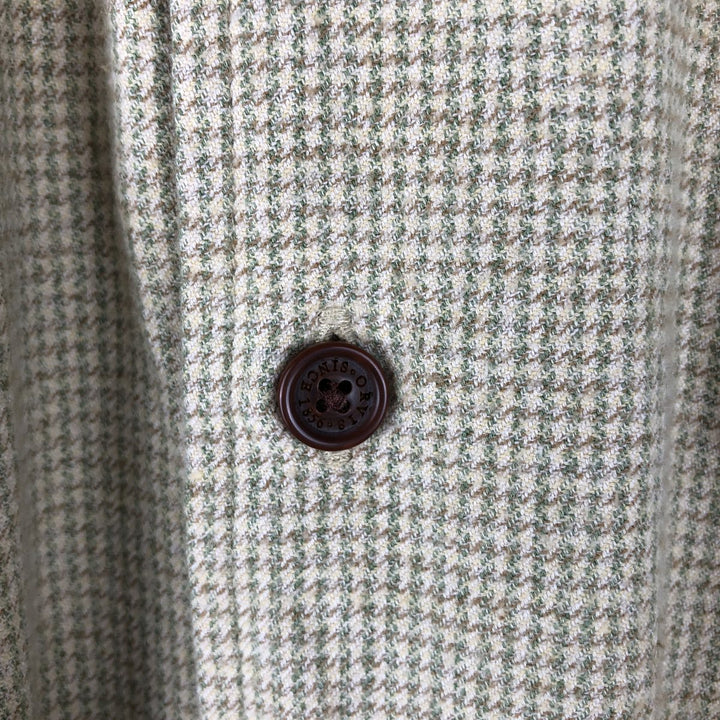 Orvis Houndstooth Pattern Long Sleeve Light Flannel Check Shirt, Men's Size XL cotton Beige type Vintage Second Hand