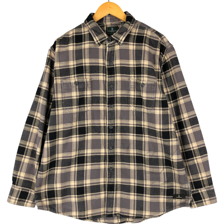 GHBass Long Sleeve Flannel Check Shirt, Men's Size XL cotton black type Vintage Second Hand