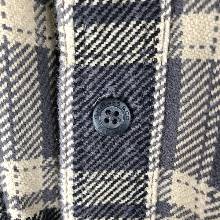 GHBass Long Sleeve Flannel Check Shirt, Men's Size XL cotton black type Vintage Second Hand
