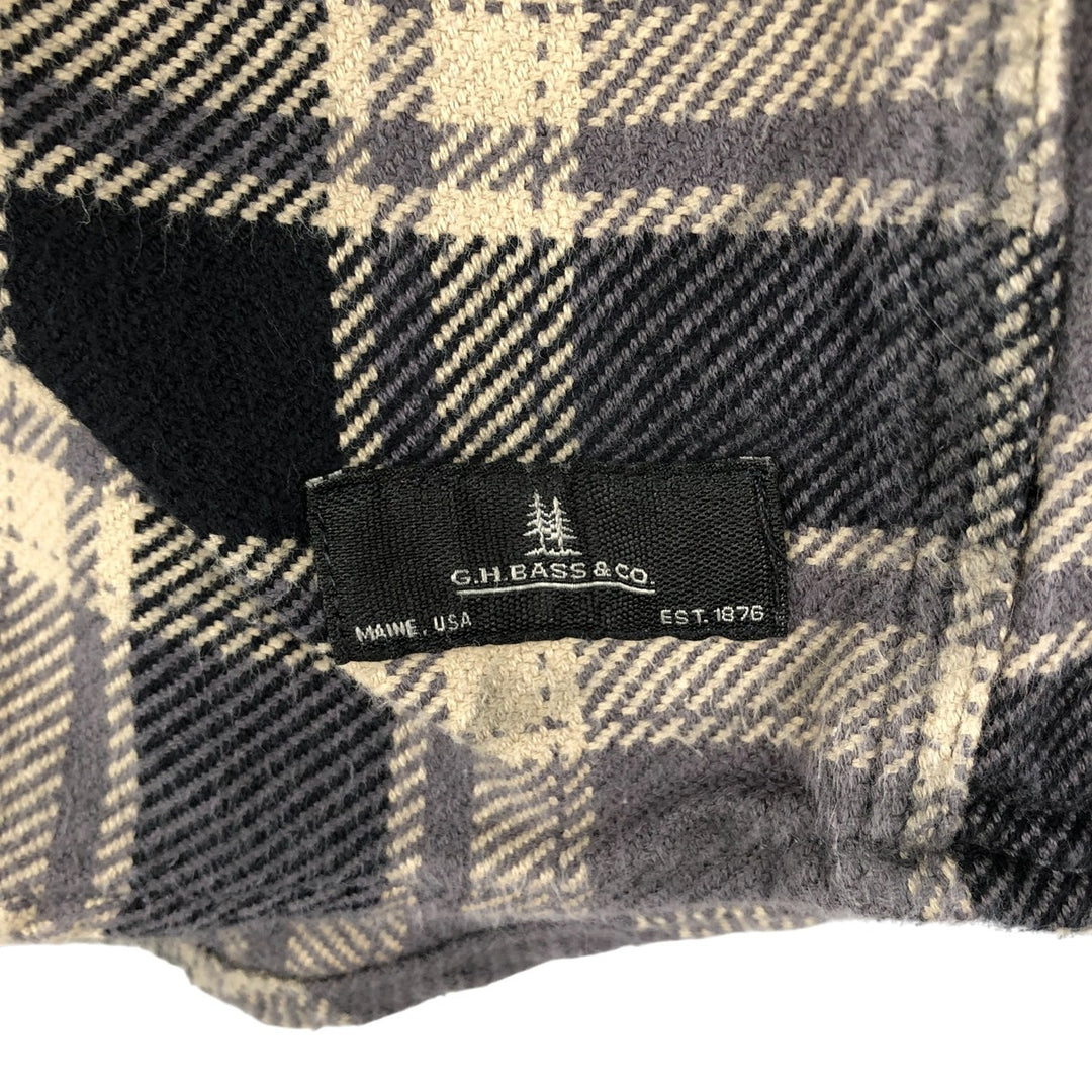 GHBass Long Sleeve Flannel Check Shirt, Men's Size XL cotton black type Vintage Second Hand