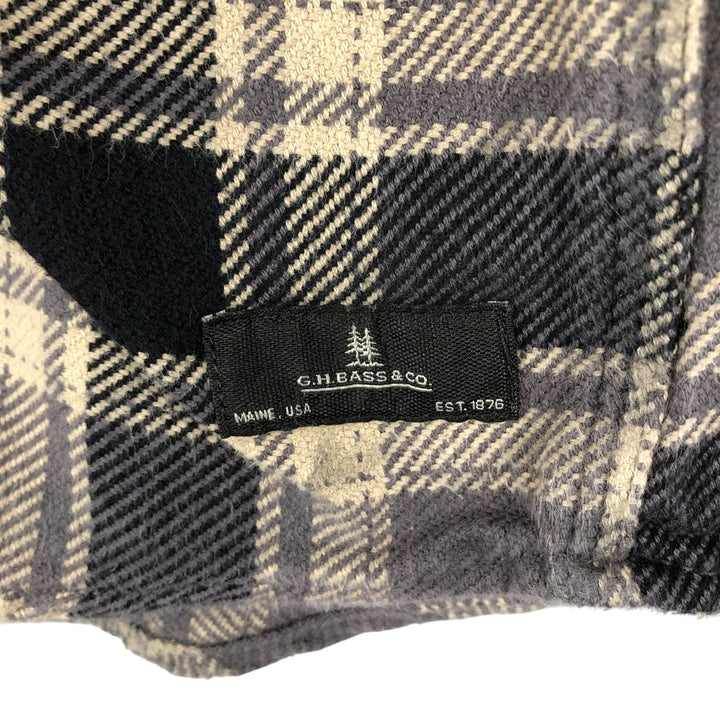 GHBass Long Sleeve Flannel Check Shirt, Men's Size XL cotton black type Vintage Second Hand