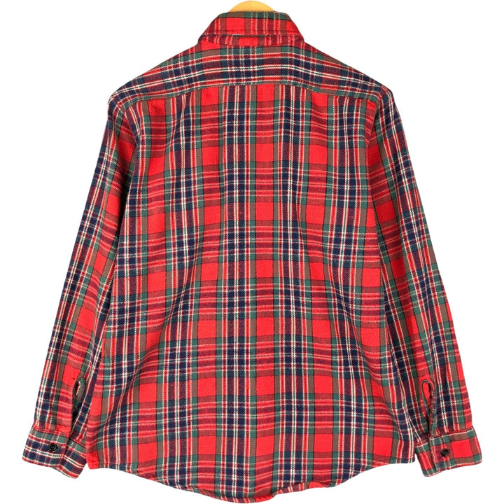 Vintage POINTER long-sleeved flannel check shirt, made in the USA, size M, men's size. cotton red type Vintage Second Hand