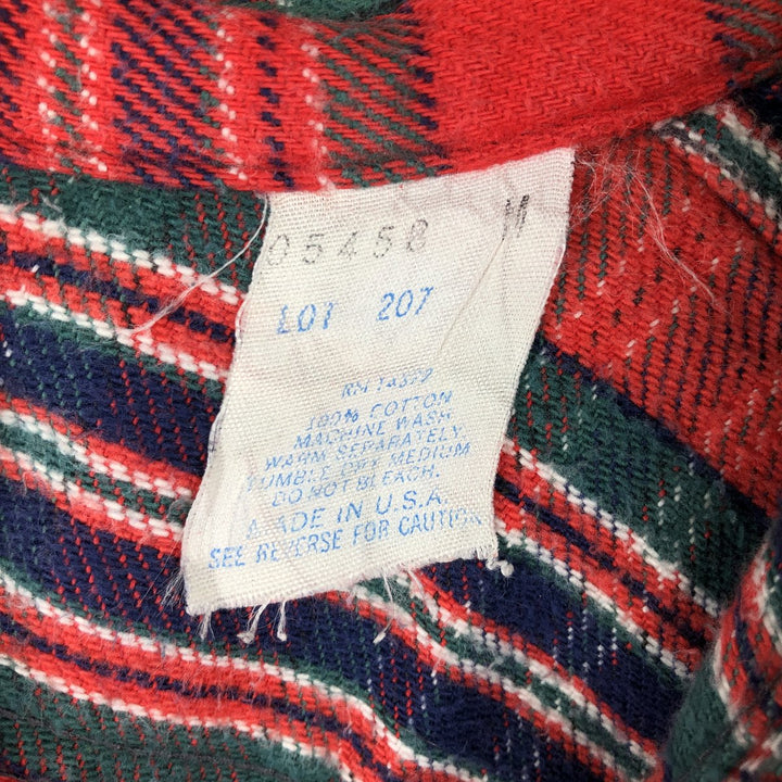Vintage POINTER long-sleeved flannel check shirt, made in the USA, size M, men's size. cotton red type Vintage Second Hand