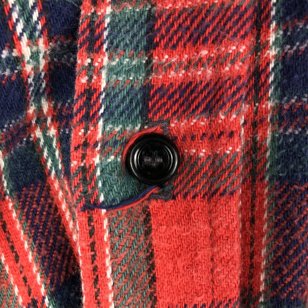 Vintage POINTER long-sleeved flannel check shirt, made in the USA, size M, men's size. cotton red type Vintage Second Hand