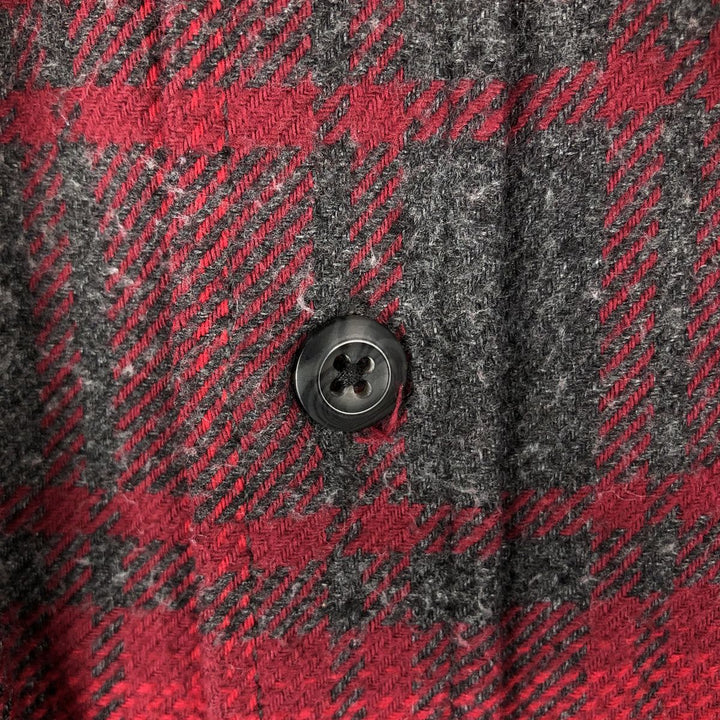 ORVIS Ombre Check Long Sleeve Heavy Flannel Check Shirt, Men's XL cotton wine-red Vintage Second Hand